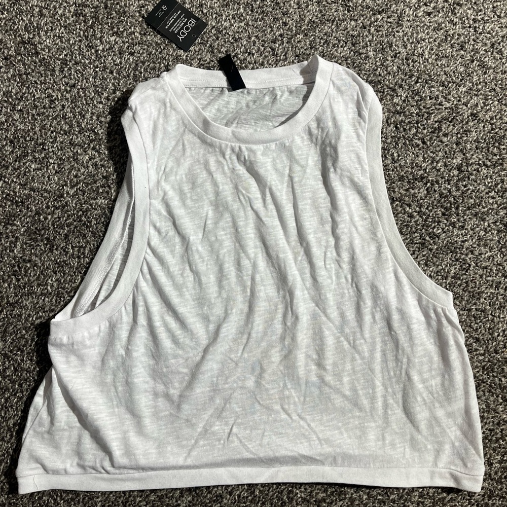 Cotton On Body White Sleeveless Athletic Exercise Top Size Large NEW